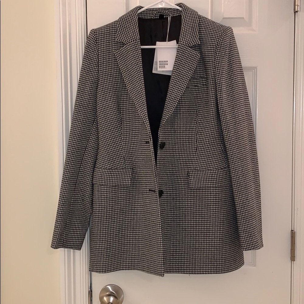 & other stories houndstooth hourglass blazer